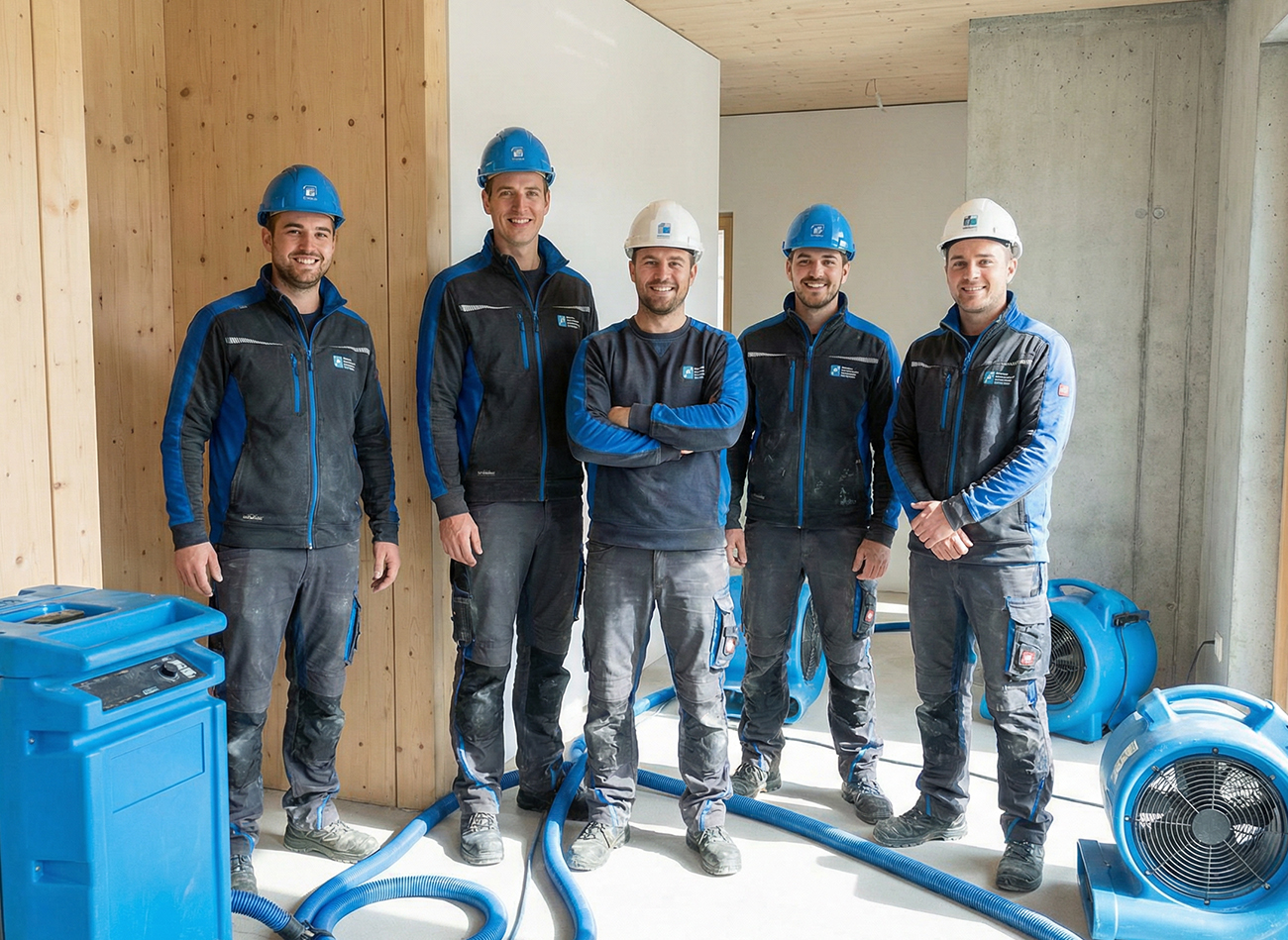 Team von Blaumann Bauaustrocknung im Einsatz